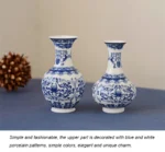 Ceramics Flower Vase Decoration Home Blue And White Vases For Wedding Decor Living Room Ornaments Table Desktop Retro Art Crafts - Image 13