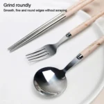 Kitchen Accessories Reusable With Box Tableware Portable Stainless Steel Spoon Fork Chopsticks Set Dinnerware Cutlery Set - Image 14