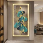 Led Light  Decorate living room dining room  orridor Bedroom staircase Simple Modern Hanging Painting Mural Ginkgo Mural Lamp
