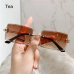 Retro Eyewear UV400 Rectangle Sunglasses Sunglasses for Women Vintage Sunglasses Frameless Sunglasses - Image 10