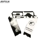 Y2K Aphex Twin creative hip-hop knit scarves warm Pullover oversize men's Streetwear scarves winter scarves apron black tassels