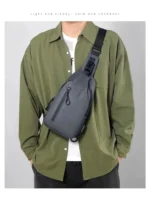 Crossbody Bag Fashionable Large Capacity Waterproof Lightweight Leisure Soft Comfortable Men Single Shoulder Bags - Image 36
