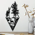 1pc Landscape Wall Art, Deer & Scene Metal Wall Art Ornaments Home Decor, Metal Wall Art, Home Decor Art Wall Ornaments - Image 3