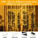 Christmas Lights LED Fairy String Curtain Lights 8 Mode Remote USB Festoon Christmas Decor For Home Holiday New Year Lamp - Image 17