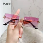 Retro Eyewear UV400 Rectangle Sunglasses Sunglasses for Women Vintage Sunglasses Frameless Sunglasses - Image 14