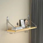 Wooden Material Wall Shelf Wall Mounted Hanging Organizers Storage Shelf No-Punch Design Bookshelf Living Room - Image 7