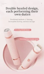Electric Shaver for Women Waterproof Wet Dry Hair Razors 2 in 1 Double Head Underarm Bikini Beard Hair Trimmer Electric Razor - Image 13