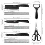 3-5PCS black stainless steel kitchen knife set, including a full set for kitchen, dormitory, household use, chef's knife, fr - Image 6