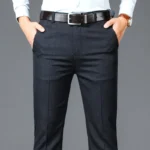 New Business Casual Suit Pants Men Solid High Waist Straight Office Formal Trousers Mens Classic Style Suit Long Pants Plus Size - Image 3