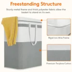 75L Large Laundry bags Baskets with Handles Durable Dirty Clothes Hamper Storage Basket for Home Dorm Hotels Laundry 40*30*60cm - Image 6