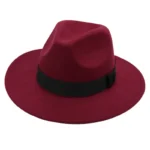Autumn and winter men and women's new large brimmed hats, fashionable woolen jazz hats, English style top hats - Image 9