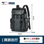 Septwolves High Quality Business Printed Leather Backpack Man Designer Drawstring Flip Monogram Laptop Bags Print Work Rucksack - Image 7
