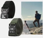 Tactical Belt Quick Release Nylon Braided Belt for Men Outdoor Hiking Work Duty with Black Buckle - Image 20