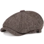 Retro Newsboy Caps Men British Painters Hats Autumn Winter Berets Herringbone Flat Cap Hip Hop Berets - Image 9