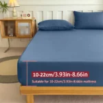 90/120/150/180x200 Fitted Bed Sheet With Elastic Band Solid Color Mattress Covers Protector Single Double King Beds 100% Polyest - Image 12