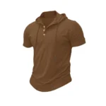 Men T Shirts  Summer Slim Fitness Hooded Short-Sleeved Bodybuilding Quick Dry Tshirt Male Gym Clothes Breathable Sports Tops - Image 10