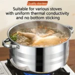 5pcs cookware set   of stainless steel pots,,  stainless steel cooking pot,  suitable for induction cookers and gas stoves， - Image 4