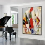 Colorful Textured Wall Art Abstract Handmade Painting On Canvas Large Wall Decor Room Decoration For Living Room Bedroom Picture - Image 4