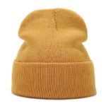Knitted hats for men and women in autumn and winter, pure color, simple and versatile. Knitted hats with pullovers and cold hats - Image 21