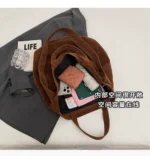 Women's Tote Bags 2025 New Fashion Suede Vintage Large Shoulder Crossbody Bag for Woman Korean Female Student Bookbag Handbags - Image 16