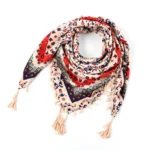 Ethnic Scarf Floral Shawl Winter Fashion Women's Tassel Scarf Square Printed Female Scarf Cotton Scarves Wraps Foulard Femme - Image 5