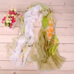 New Peony Flower Women's Printed Chiffon Long Scarves Wholesale Yiwu Autumn and Winter Scarves Small Scarves - Image 21
