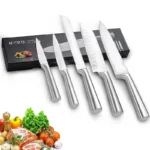 5 Piece Stainless Steel Kitchen Knife Set, Ergonomic Hollow Handle Design, Household Chef Knife for Chopping Carving Slicing - Image 20