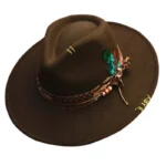 Fedoras felt hats men Actors perform hat Homburg Panama Props Western black green women's Headwear Decorate dancing party caps