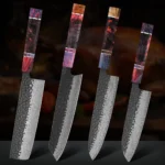 1-4 PCS Kitchen Knife set Damascus Steel Japanese chef Knife Santoku Knife Nakiri Knife kiritsuke knife Stable wood Handle - Image 3