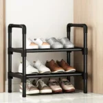 Black Elevated Shoe Rack Small Simple Multi-layer Shoe Cabinet Home Entrance Rental Housing Dormitory Storage Rack - Image 6