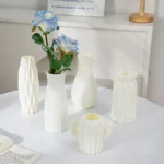 Nordic Vases Pure White Plastic Vases Imitation Ceramic Flower Vases Desktop Flowerpot Wedding Decor Home Ornament - Image 41