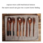 Wooden Travel Utensil Set Spoon Fork Chopsticks Portable Dinnerware for Office Picnic Camping Kitchen Dining Eco Tableware - Image 16