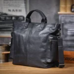 Genuine Leather Men's Brifecase 15 Inch Laptop Bags Simple Cowhide HandBag Vegetable-tanned Leather Fashion Casual Style - Image 15