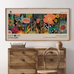 Colorful Flowers Wall Art Abstract Print,Japanese Wall Art,Inspired By Yayoi Kusama Japandi Wall Art,Exhibition Poster Unframed - Image 12