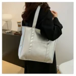 Simple Large Capacity Tote Bags for Women Retro Pu Leather Ladies Shoulder Bag Commuter Portable Girls Student Underarm Handbag - Image 21