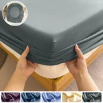 90/120/150/180x200 Fitted Bed Sheet With Elastic Band Solid Color Mattress Covers Protector Single Double King Beds 100% Polyest - Image 15