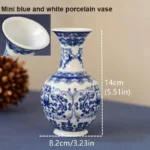 Ceramics Flower Vase Decoration Home Blue And White Vases For Wedding Decor Living Room Ornaments Table Desktop Retro Art Crafts - Image 7