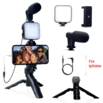 Smartphone Vlogging Kit for iPhone Android with Tripod Mini Microphone Starter Vlog kit for Live Stream Video YouTube - Image 10