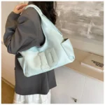 2024 New Women's Tote Bags Trendy Versatile Commuting Large Capacity One Shoulder Bag Summer Casual Solid Color Female Handbags - Image 28