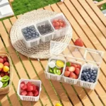 1 Set of Food Storage Containers Square Transparent Compartments for Refrigerators, Salad, Fruit, Vegetable And Condiment Boxes - Image 3