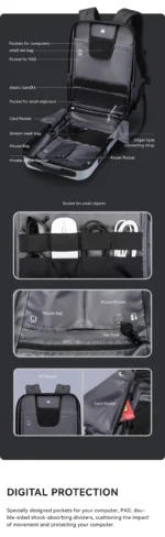 Mark Ryden ABS Anti-theft Outdoor Customised Laptop Bags Password Lock Travel Cycling Motorcycle Bags - Image 15