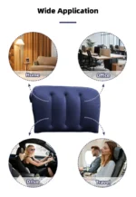 Triangular Travel Pillow Inflatable Office Neck Lumbar Support Pillow Thickened Flocking Leg Rest Pillow for Air Travel - Image 17