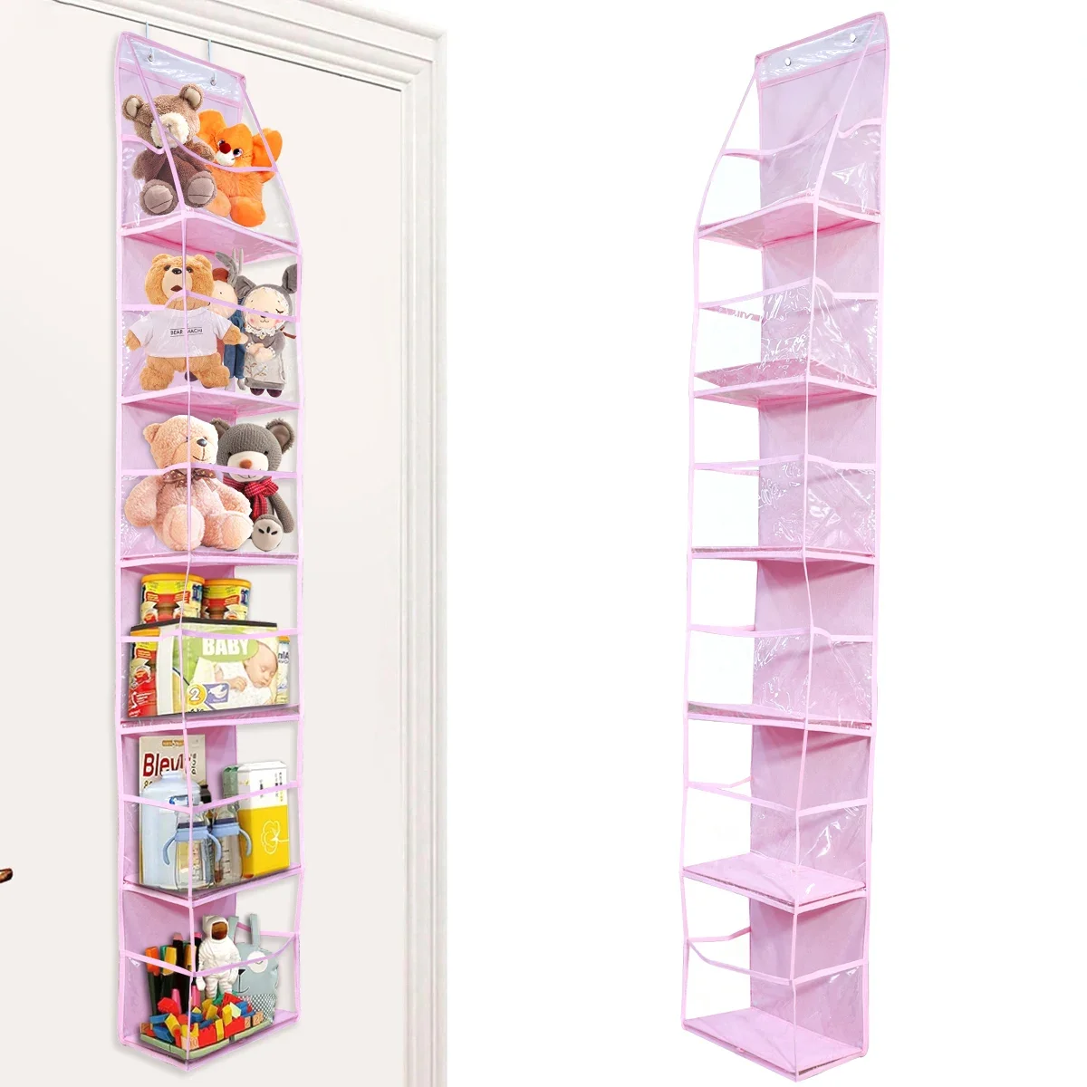 S553effef01a04b3d9ed982b4fe750ef46.webp 4Layer Storage Bag Foldable Hanging Organizers for Bathroom Behind Door Snacks Toys Clothes Storage Accessories Closet Organizer - Image 1