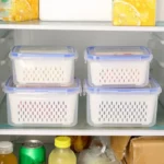 Food Storage Boxes Double-layer Refrigerator Food Fresh Sealed Box Vegetable Fruit Box Drain Basket Container Kitchen Organizer - Image 17