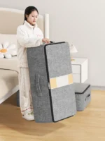 Extra-large capacity underbed clothing storage bag Quilt blanket storage bag Foldable pants coat storage bag Wardrobe organizer - Image 6