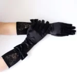 Ladies Gloves Bow Lace Satin Gloves Dance Performance Ceremonial Gloves Nightclub Satin Gloves Wedding Bridal Gloves C015 - Image 28