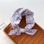 Floral Polka Dot Square Scarf Cotton Scarves Headband Headscarf Decoration Women Flower Kerchief Neckerchief Head Wrap Bandanas - Image 11