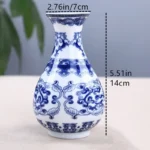 Ceramics Flower Vase Decoration Home Blue And White Vases For Wedding Decor Living Room Ornaments Table Desktop Retro Art Crafts - Image 3