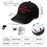 Custom Baseball Caps Cotton Hat Embroidered  with Text/Letter Adjustable Personalised Baseball Caps for Men,Women - Image 2
