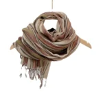 Fashion Men's Cotton And Linen Striped Brown Scarf  Long Shawl Japanese Unisex Style Fashion Scarves - Image 6